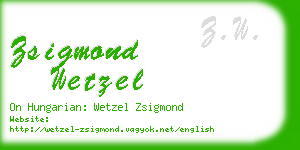 zsigmond wetzel business card